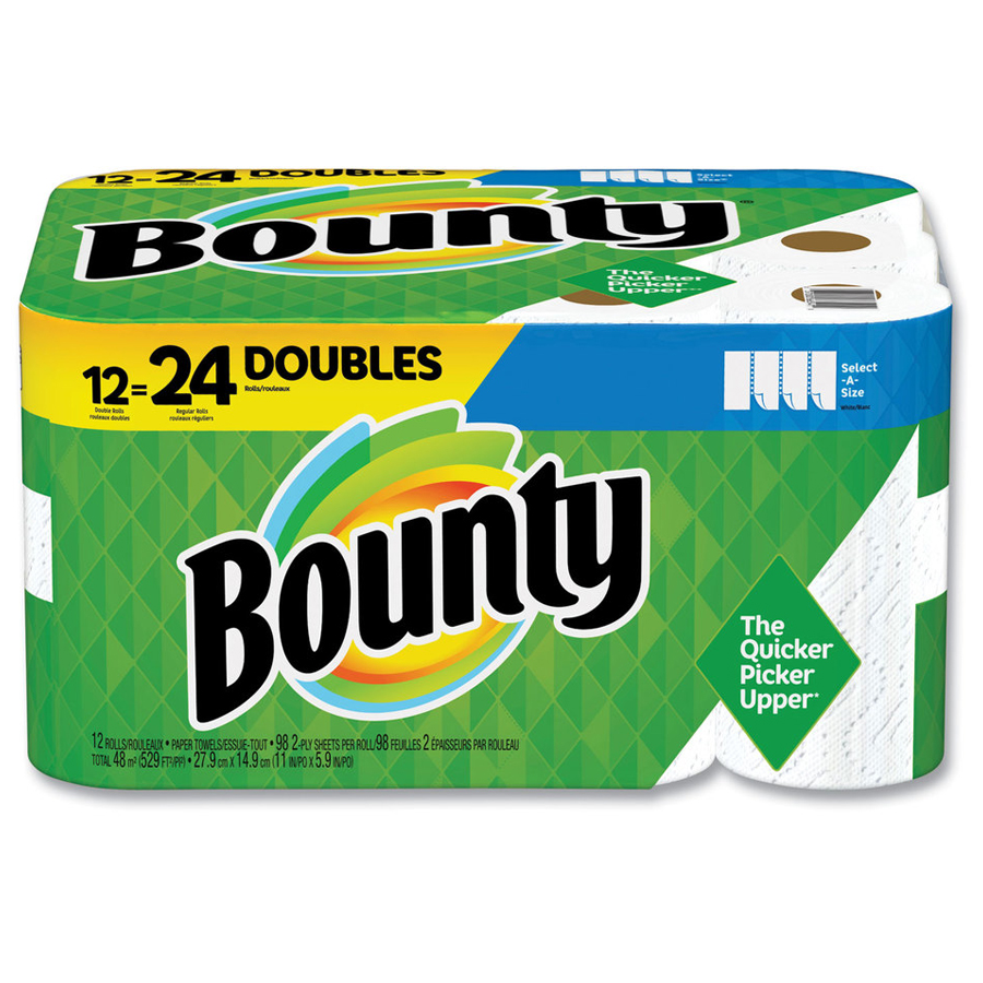 Roll Paper Towels 2-Ply Bounty 5.9x11 Wht 12/cs
