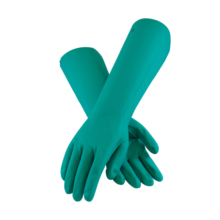 Nitrile Glove 17" Green 22mil Xl Size 10 12pr/cs