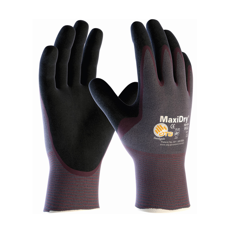 Glove Nylon Knit XSmall Coated Purple/Blk 12 Pr