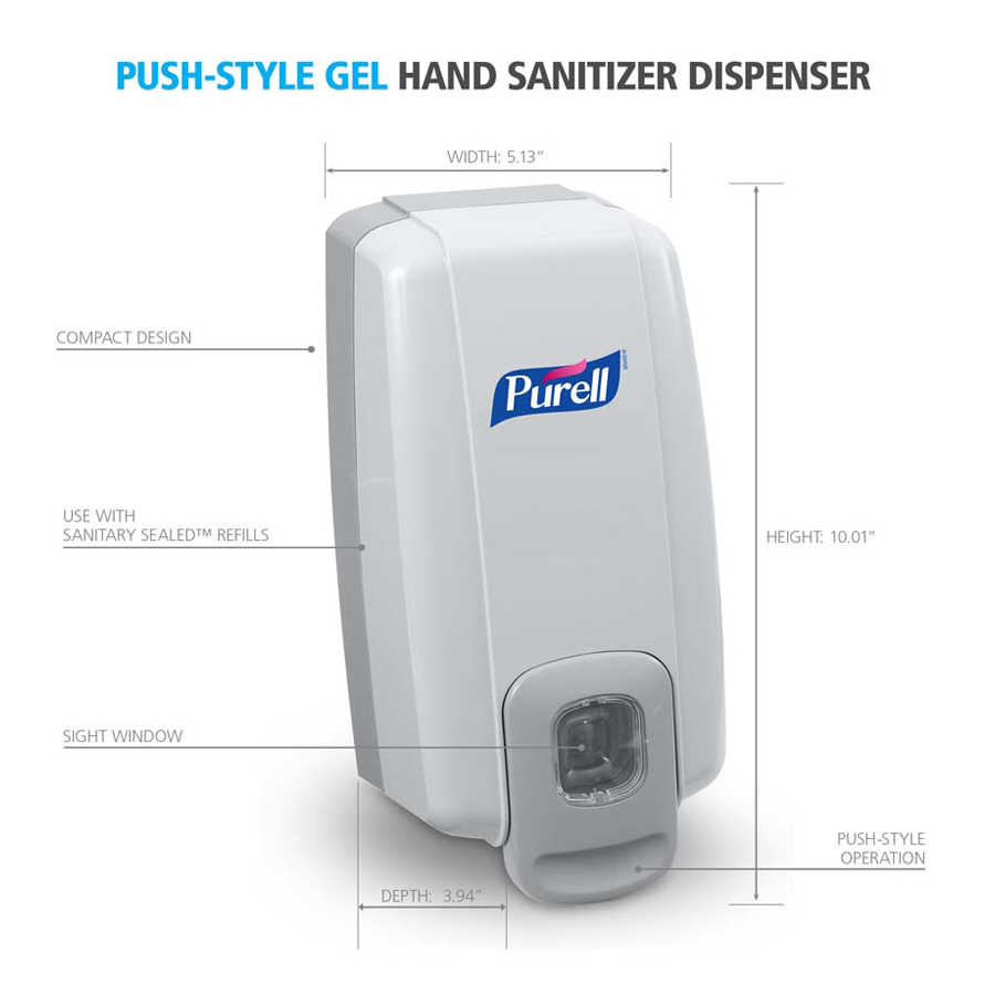 Purell NXT Spacesaver Disp Gray 1000Ml Each