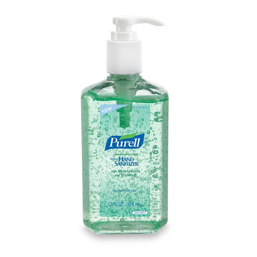 Purell Sanitizer Pump Green W/Aloe 12oz 12/cs