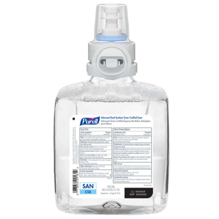 Purell CS8 Sanitizer Grn Cert Foam 1200ml 2/cs