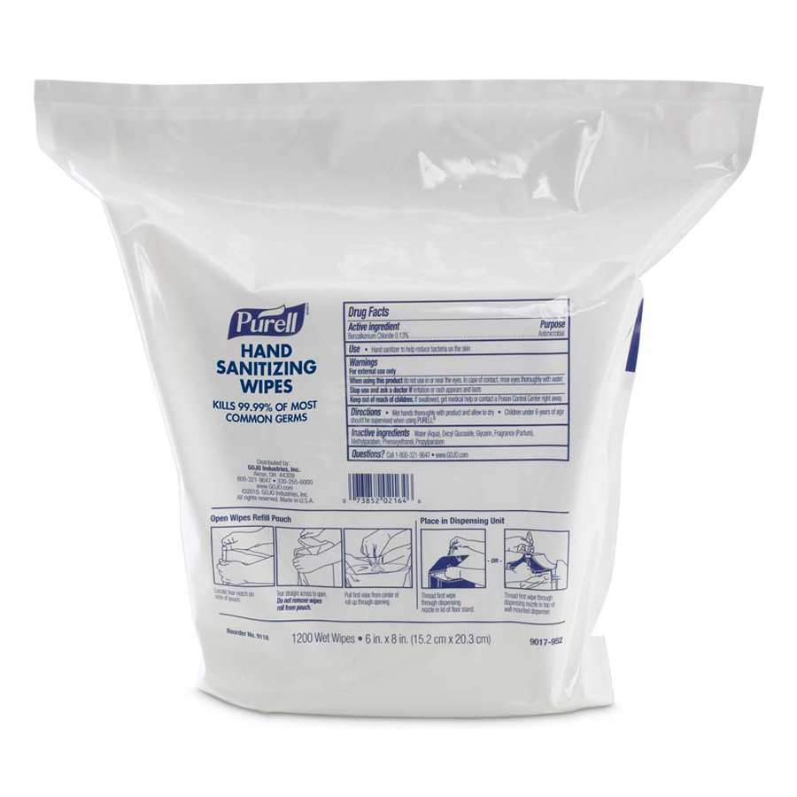 Purell Sanitizing Wipe Refills 1200/pk 2/cs