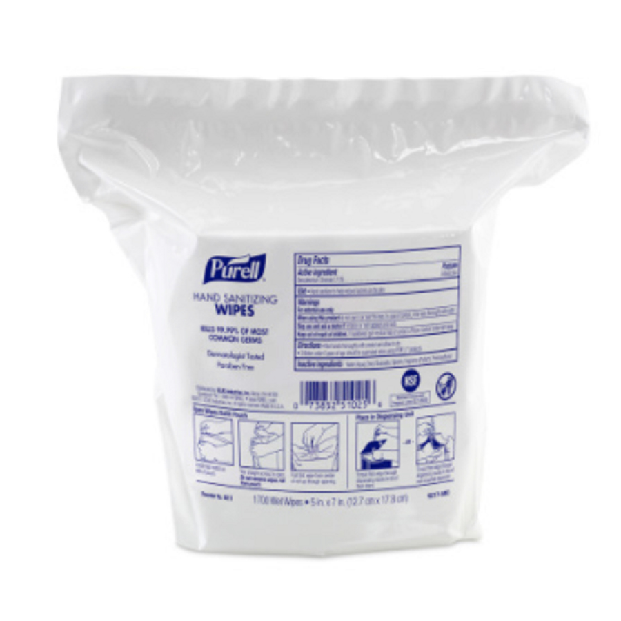 Purell Sanitizing Wipe Refill Bag 1700/bag 2/cs