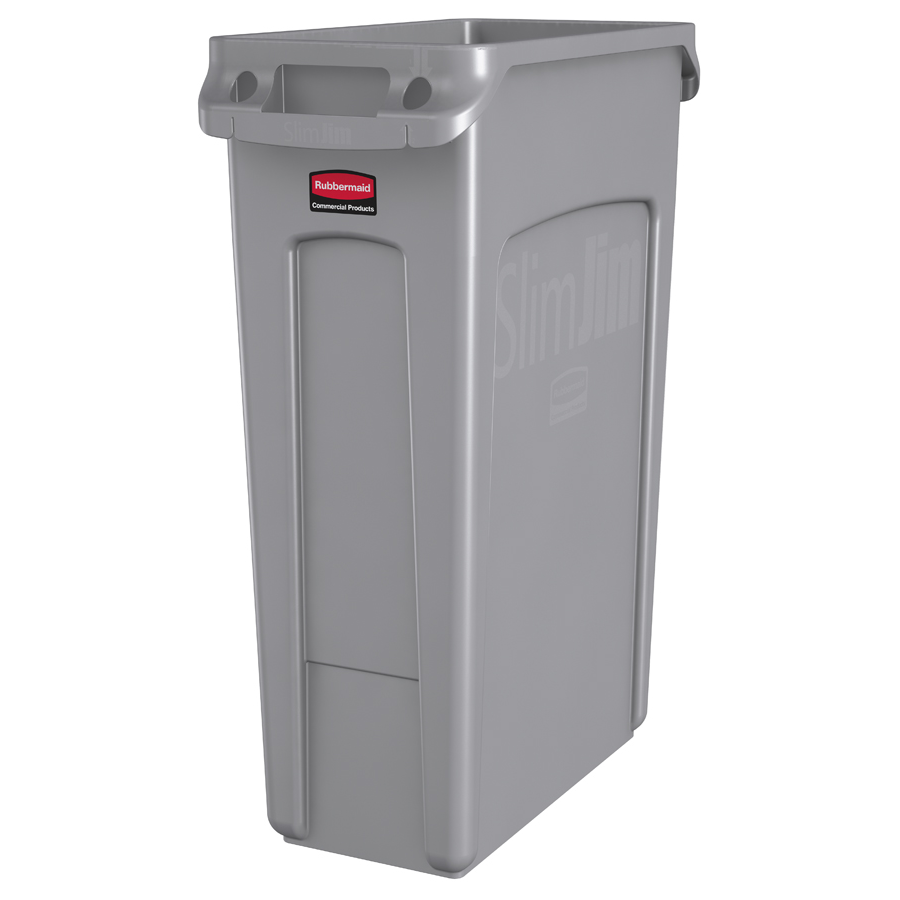 Slim Jim Wastebasket Vented 23Gal Gray Each
