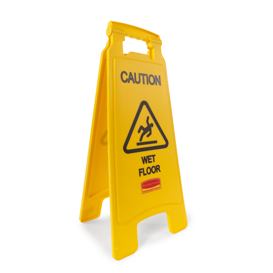 Caution Wet Floor Sign Yellow 2 Side 25" Each