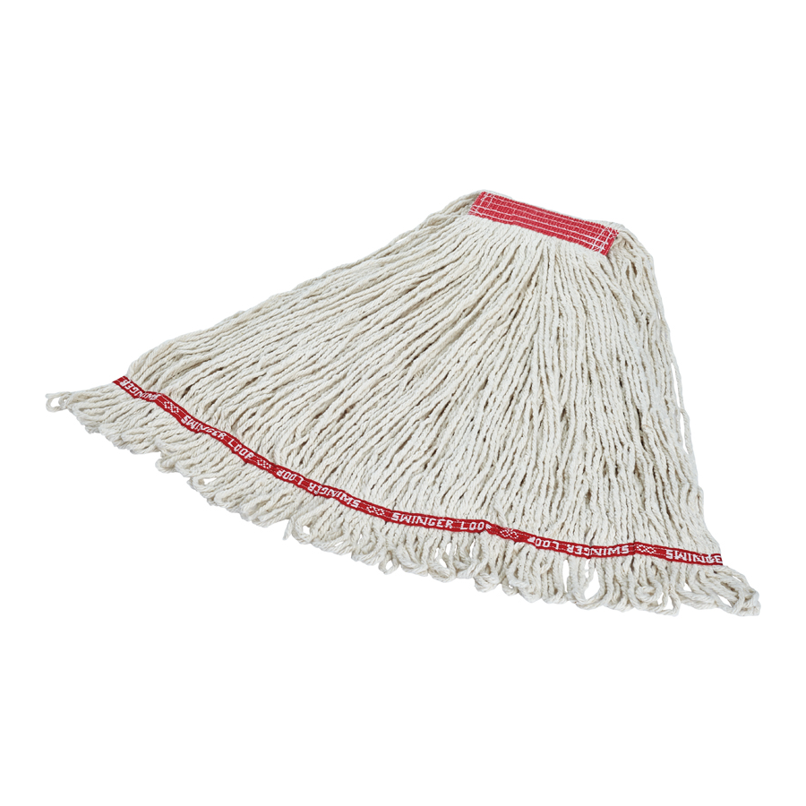 Swinger Loop Wet Mop  White 24oz 1" Hb 6/cs
