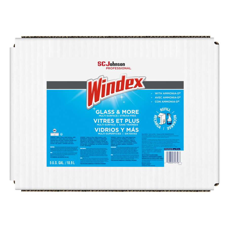 Windex Glass Cleaner W/Ammonia Refill 5Gallon