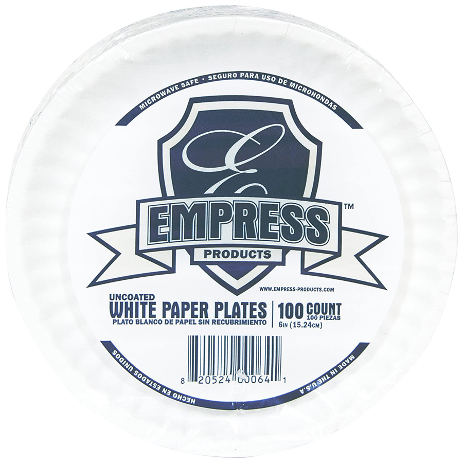 Paper Plate Unlaminated 9" White 1200/cs