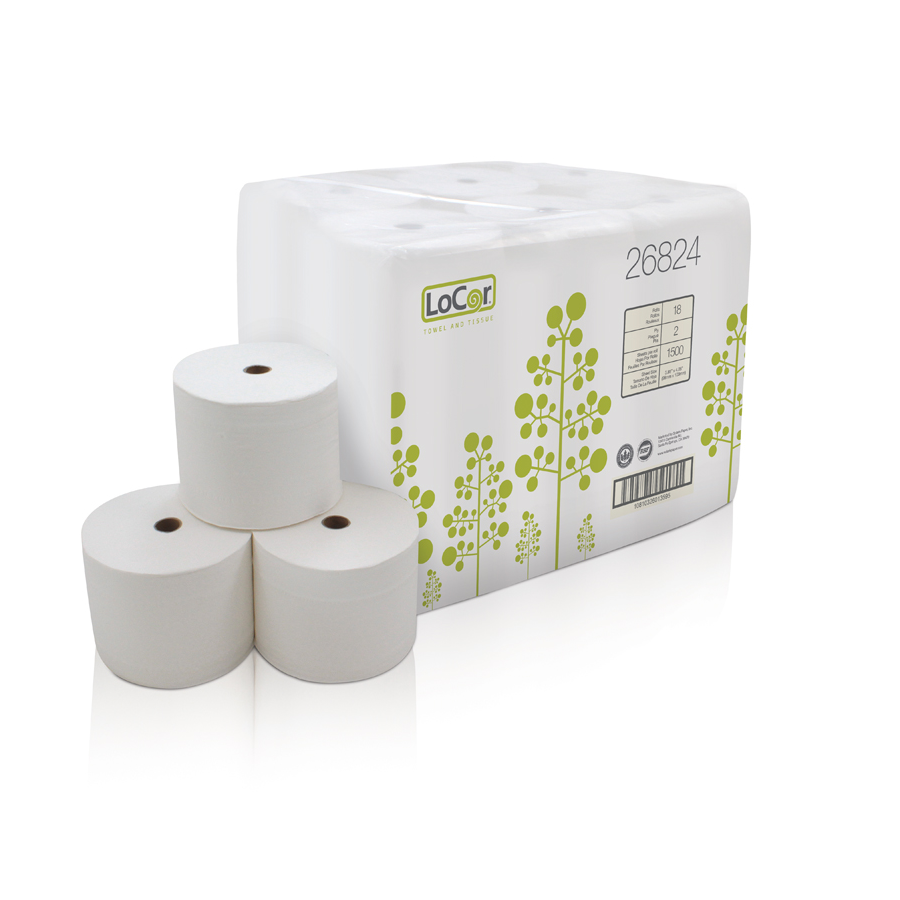 Bath Tissue Locor 2-Ply  1500/rl 18/cs