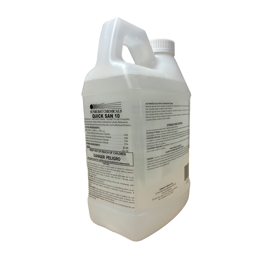 Quick San 10 Quat Disinf Sanitizer 0.5 Gal 2/cs