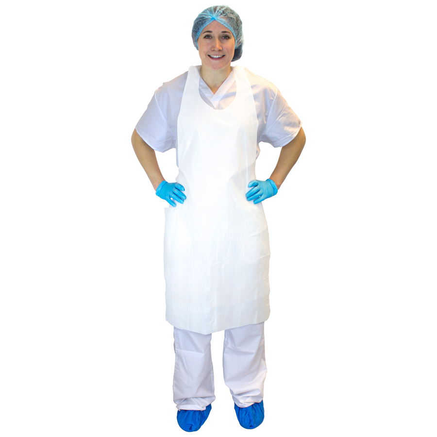 Poly Apron 1.25mil  28"X46" White 1000/cs