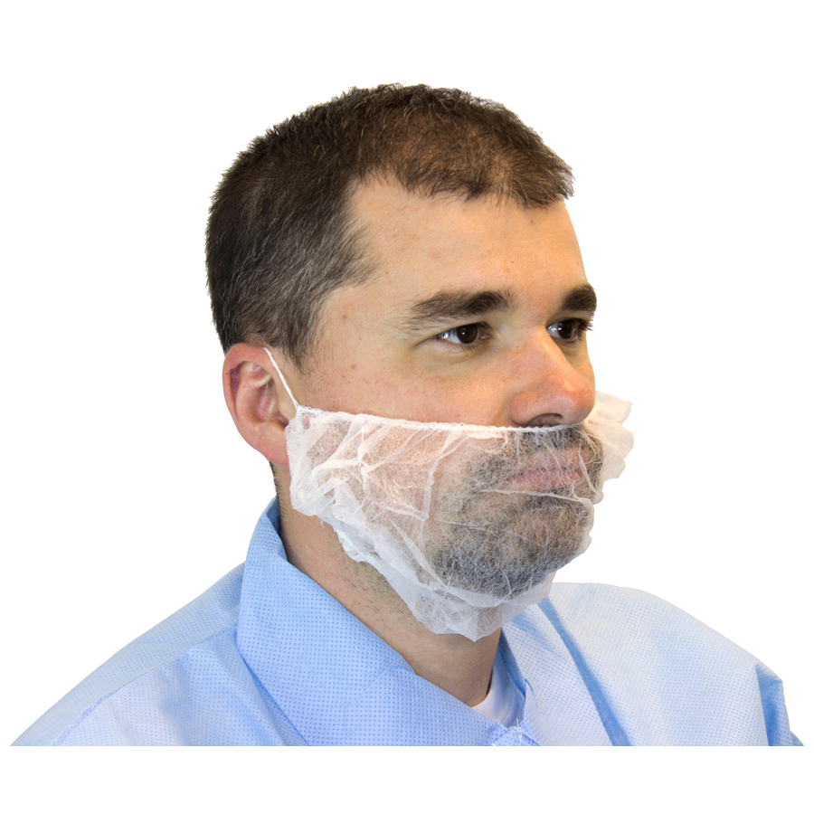 Beard Cover Xl White Polypro 1000/cs