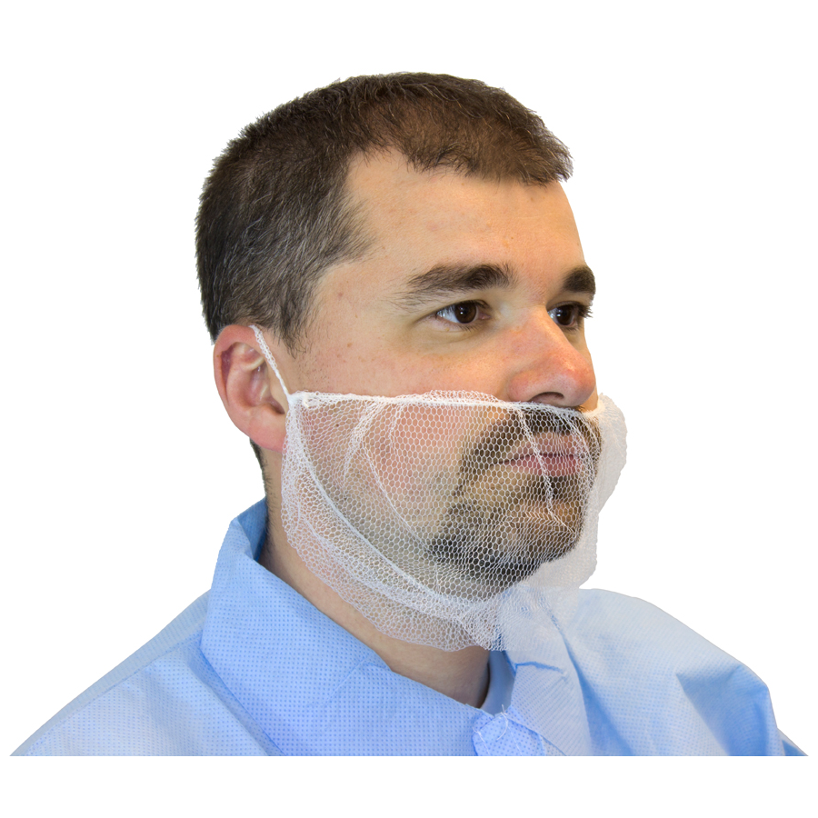 Beard Cover Polyester Mesh White 1000/cs