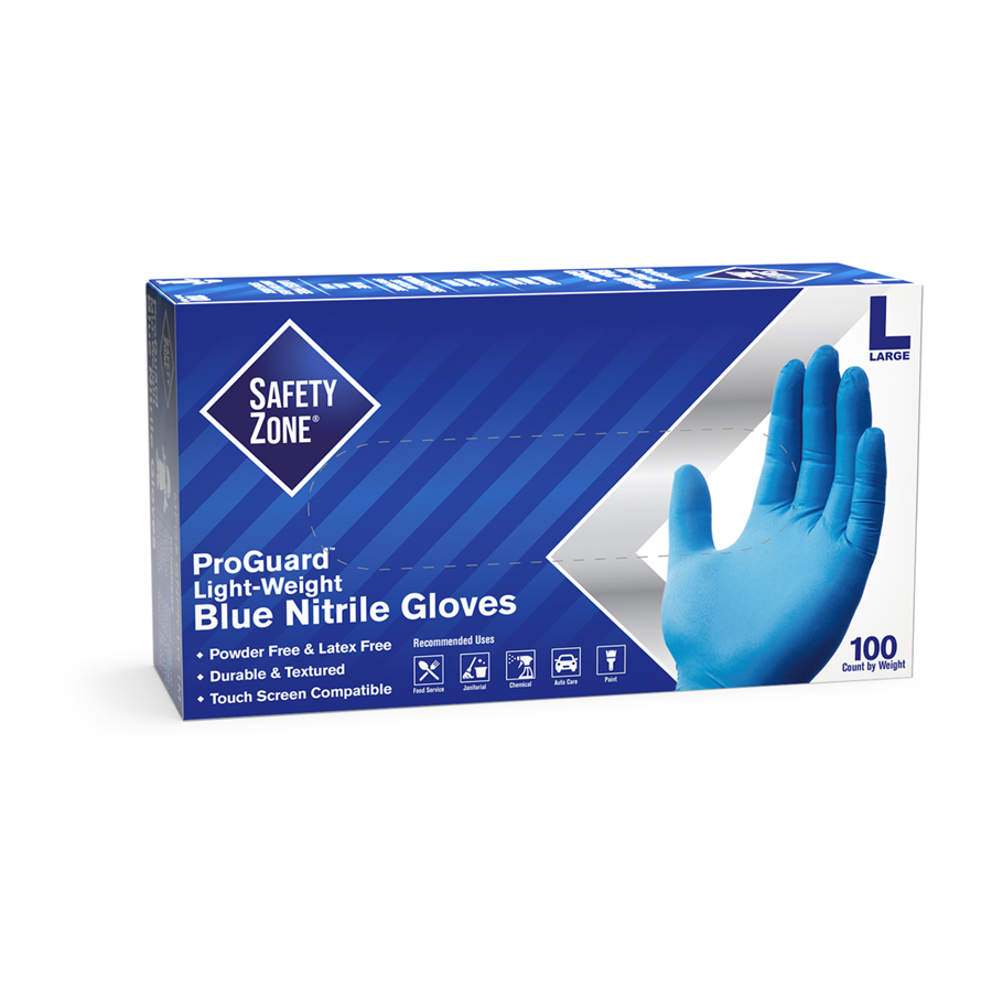 Nitrile Glove Powderfree Blue LG 3mil 1000/cs