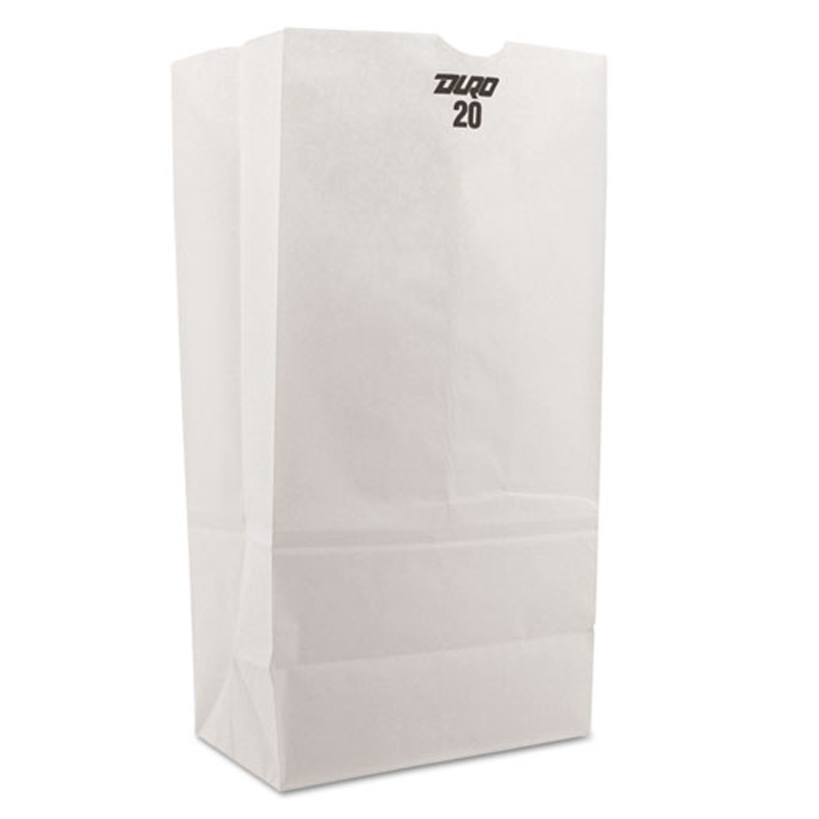 Paper Bag White 20#  8"X5"X16" 40#Bs 500/bl