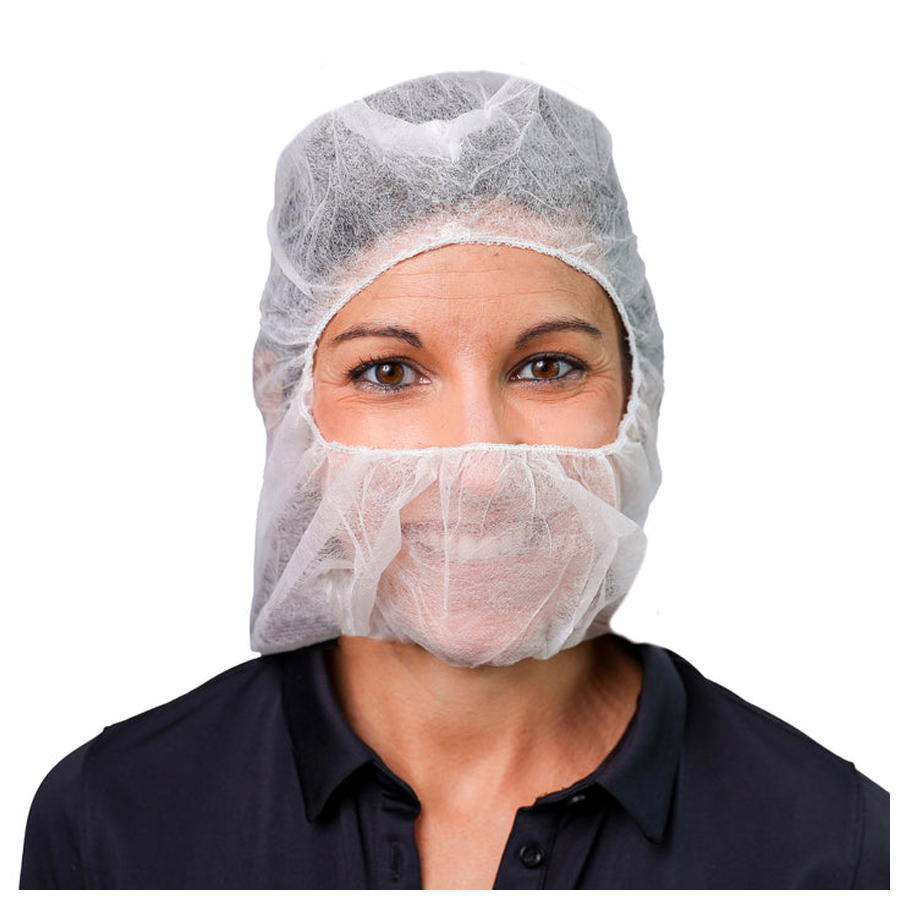 Polypropylene Hood White Large 1000/cs