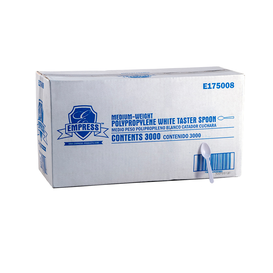 Plastic Taster Spoon  Light White Bulk 3000/cs