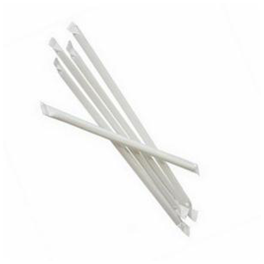 Plastic Flex Straw 7.75" White Wrap 10000/cs