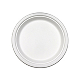 Bagasse Plate 9" White Compostable 500/cs
