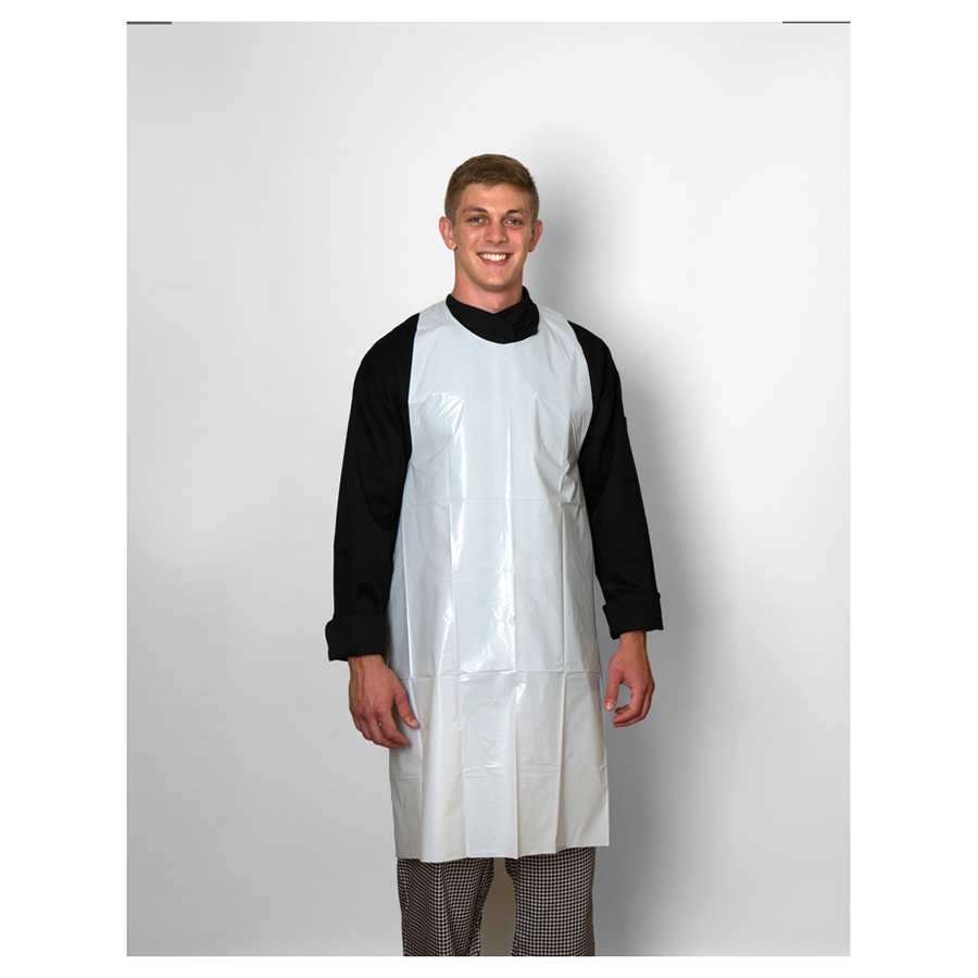 Poly Apron Heavy Weight 28"X46" White 50/bx