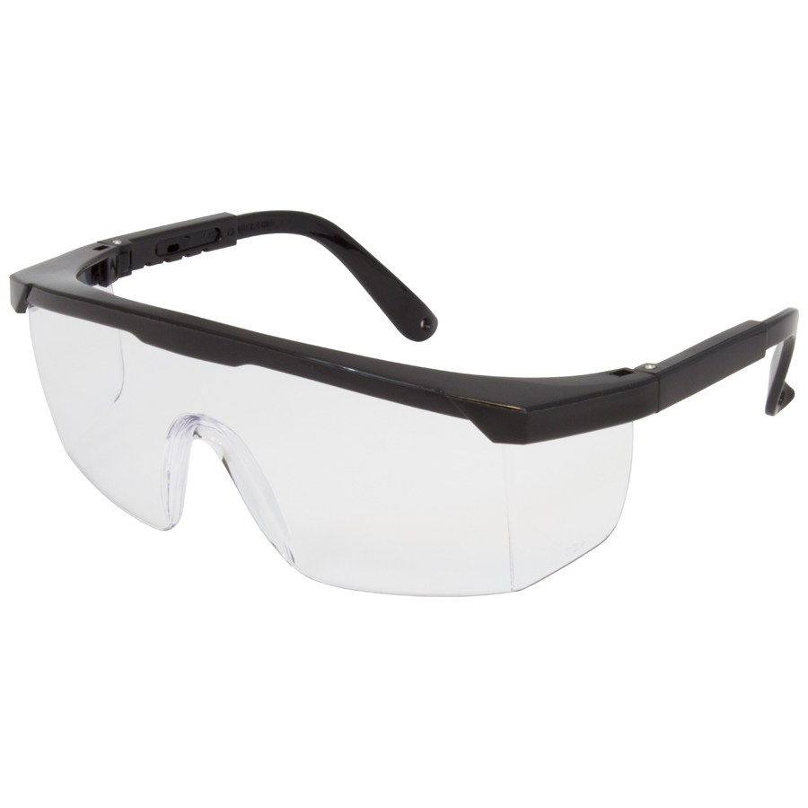 Safety Glasses Black  Frame Clear Lens 12/bx